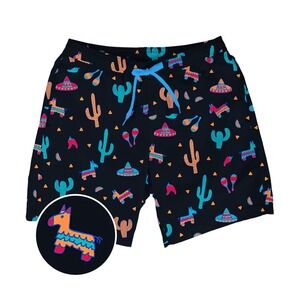 TIPSY ELVES MIDNIGHT FIESTA STRETCH SWIM TRUNKS  Men's Size Large  NEW WITH TAGS